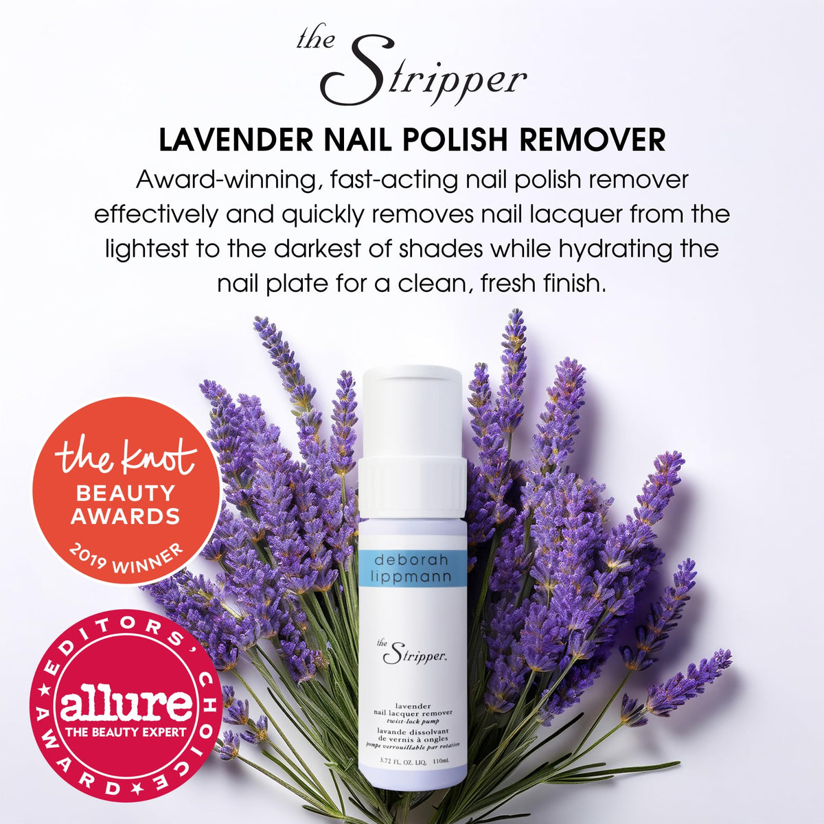 Deborah Lippmann The Stripper lavender-scent bottle offers a refreshing spa-like experience.
