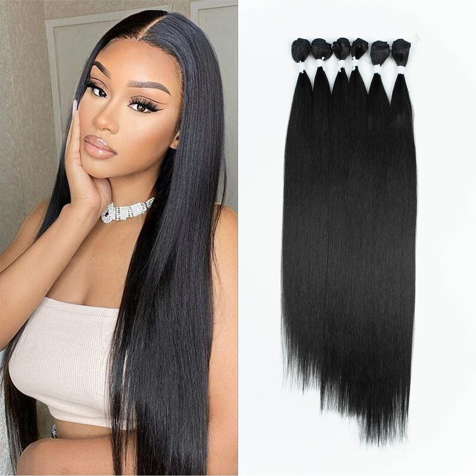 DÉBUT long straight hair with 6 bundles for a natural, full-head look.