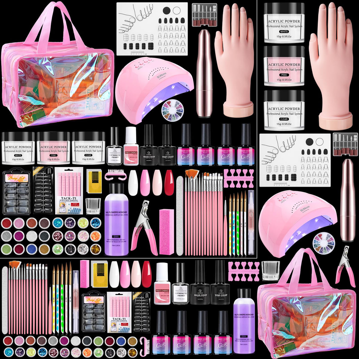 Deciniee beginners nail kit showing all-in-one bag for at-home practice