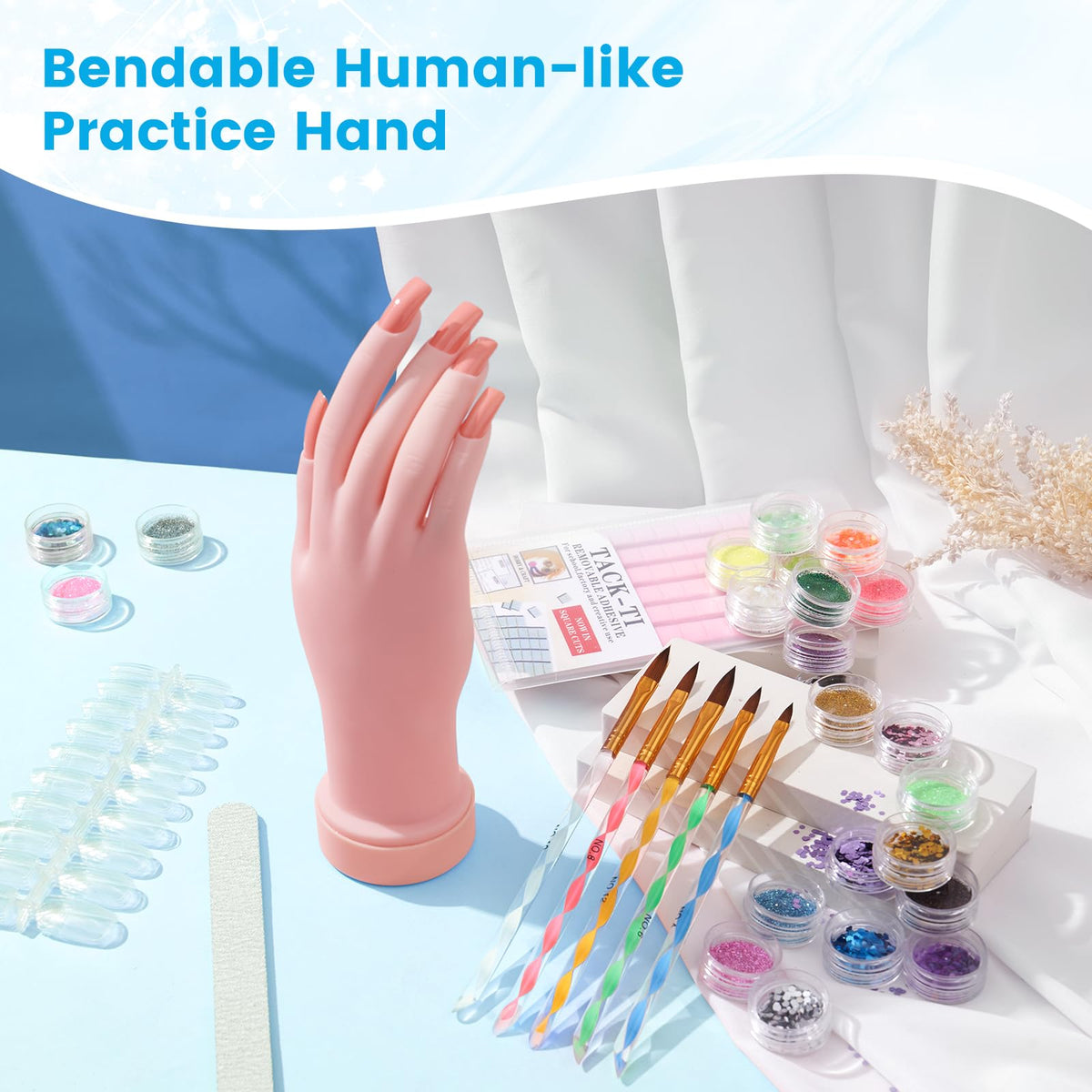 Deciniee professional nail practice hand with realistic feel for technique practice