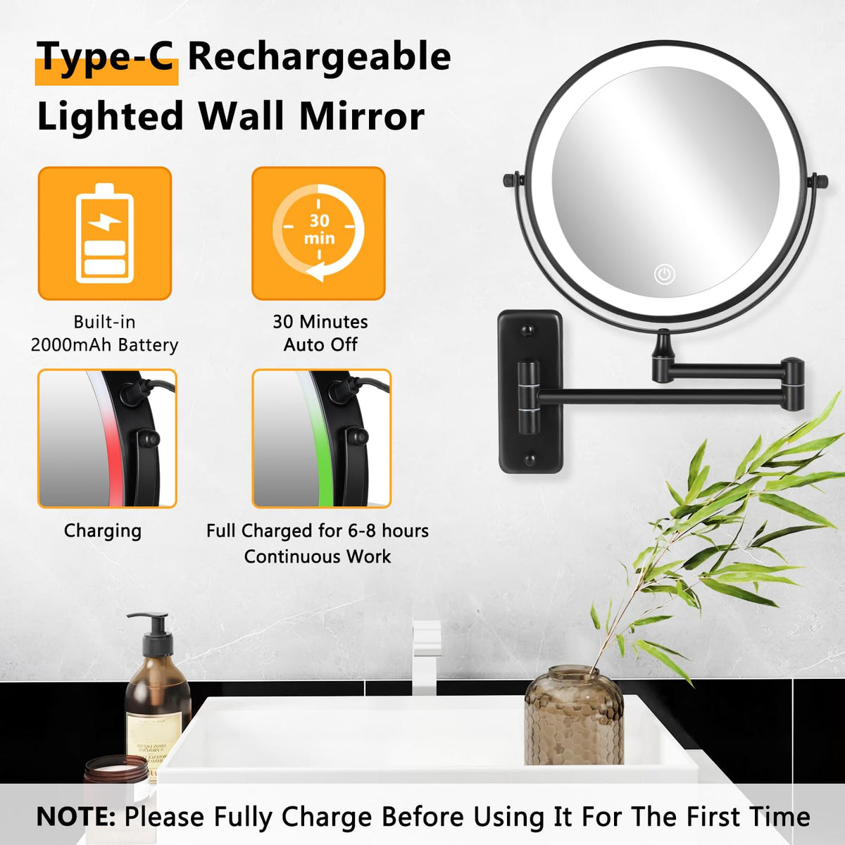 Decluttr double-sided 1x-10x magnification for full and detail makeup