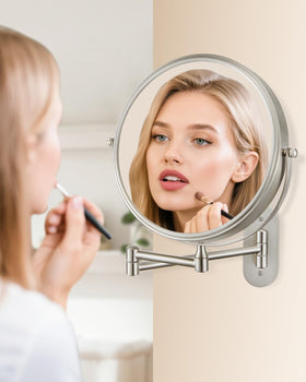 DECLUTTR 9-Inch wall mirror suits vanity routines and small spaces.