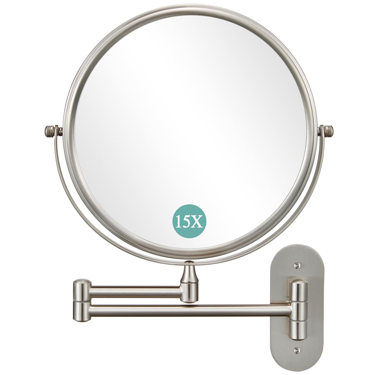 DECLUTTR 9-Inch wall-mounted makeup mirror front view for compact spaces and quick touch-ups.