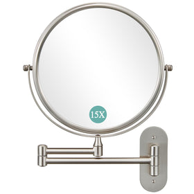 DECLUTTR 9-Inch wall-mounted makeup mirror front view for compact spaces and quick touch-ups.