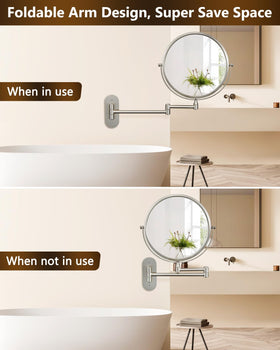 DECLUTTR wall-mount design allows hands-free makeup, shaving, and styling.
