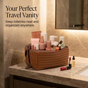 Decumeby Travel Makeup Bag waterproof canvas exterior for spills and easy cleaning