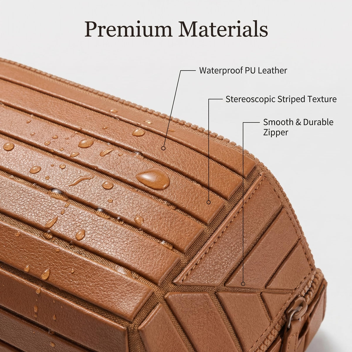 Decumeby travel makeup bag waterproof canvas exterior guards against spills.