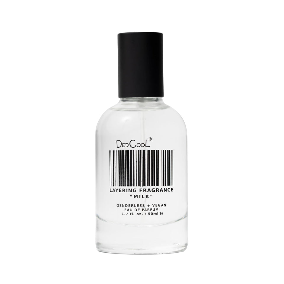 DedCool Milk Eau de Parfum bottle, highlighting the clean scent profile for everyday wear