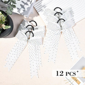 DEEKA elastic hair ties secure bows during active routines
