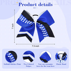 DEEKA softball bows 8 inch black for team outfits and performances.