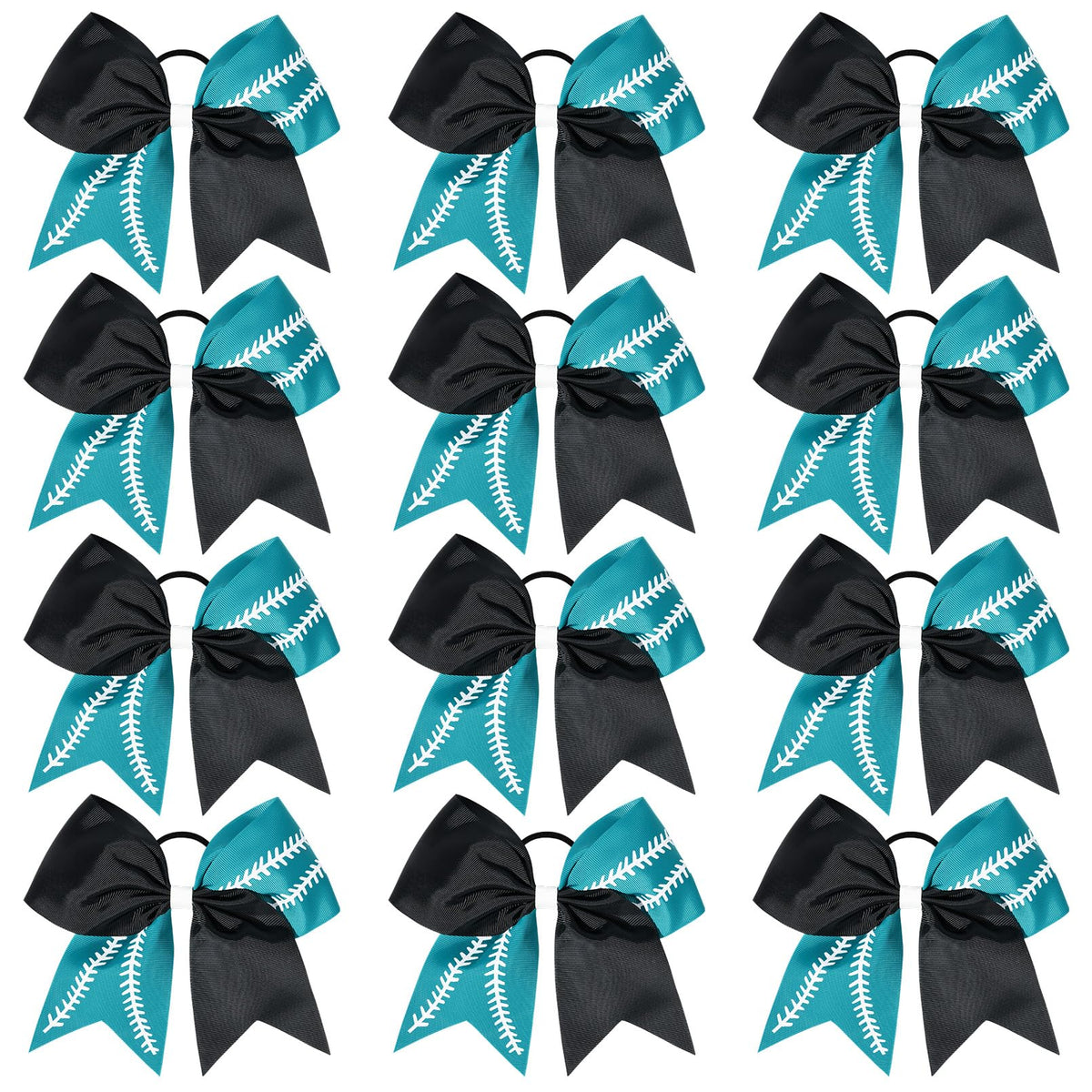 DEEKA softball cheer bow with glitter stripes for game-day sparkle
