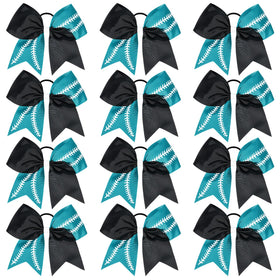 DEEKA softball cheer bow with glitter stripes for game-day sparkle