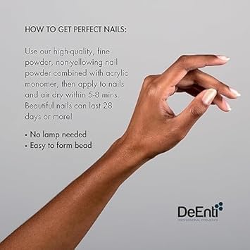 DeEnti bubble-free application with shimmer finish for smooth nails.