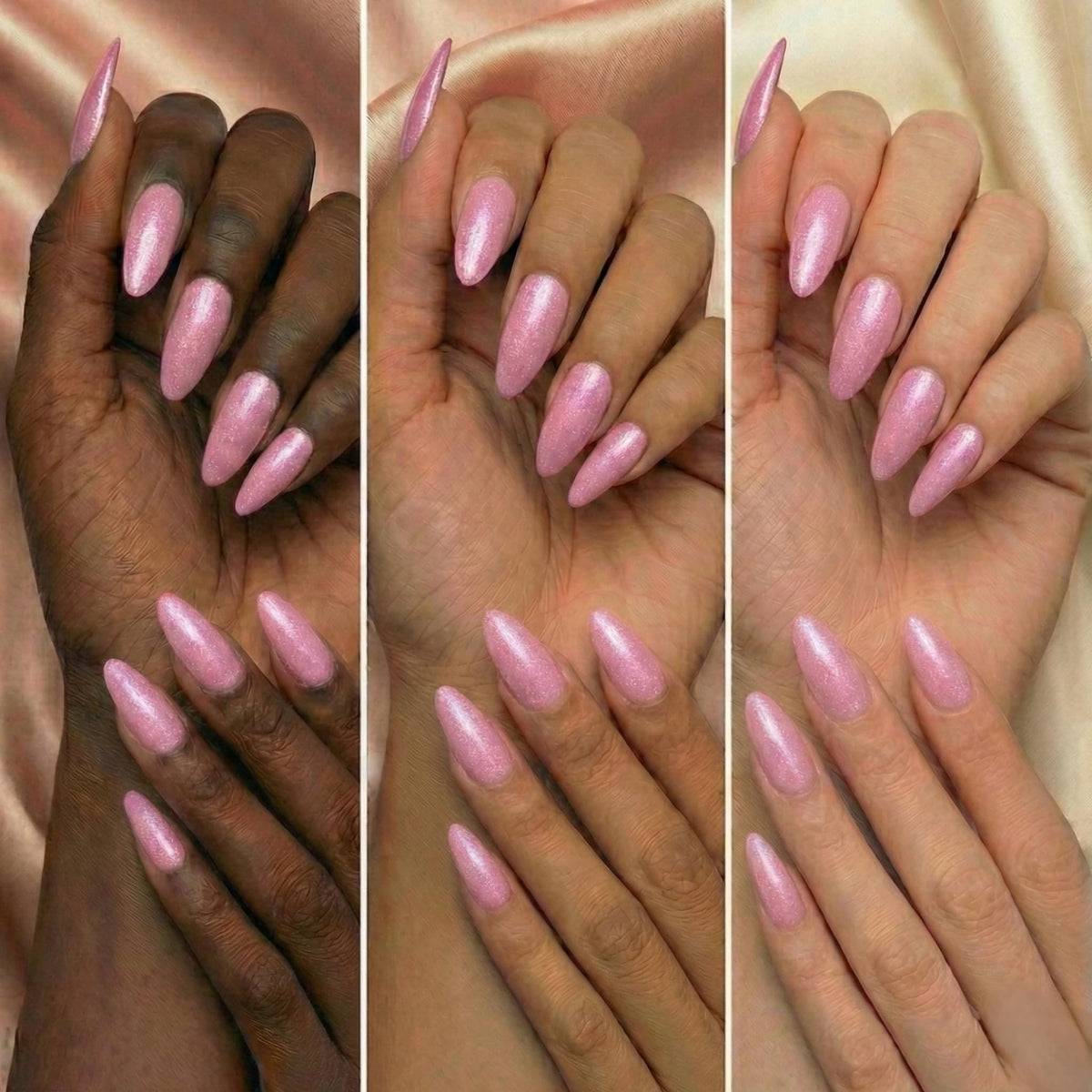 DeEnti shimmer powder during setup with monomer for consistent, mess-free application