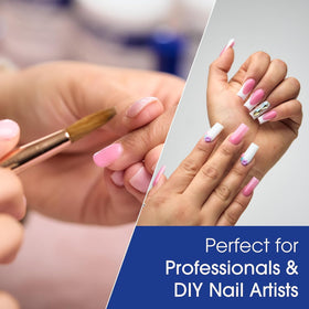 Application onto nail view highlights easy sculpting and clean lines.