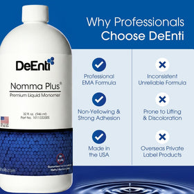 Compatibility note suggests use with DeEnti powders for best adhesion.