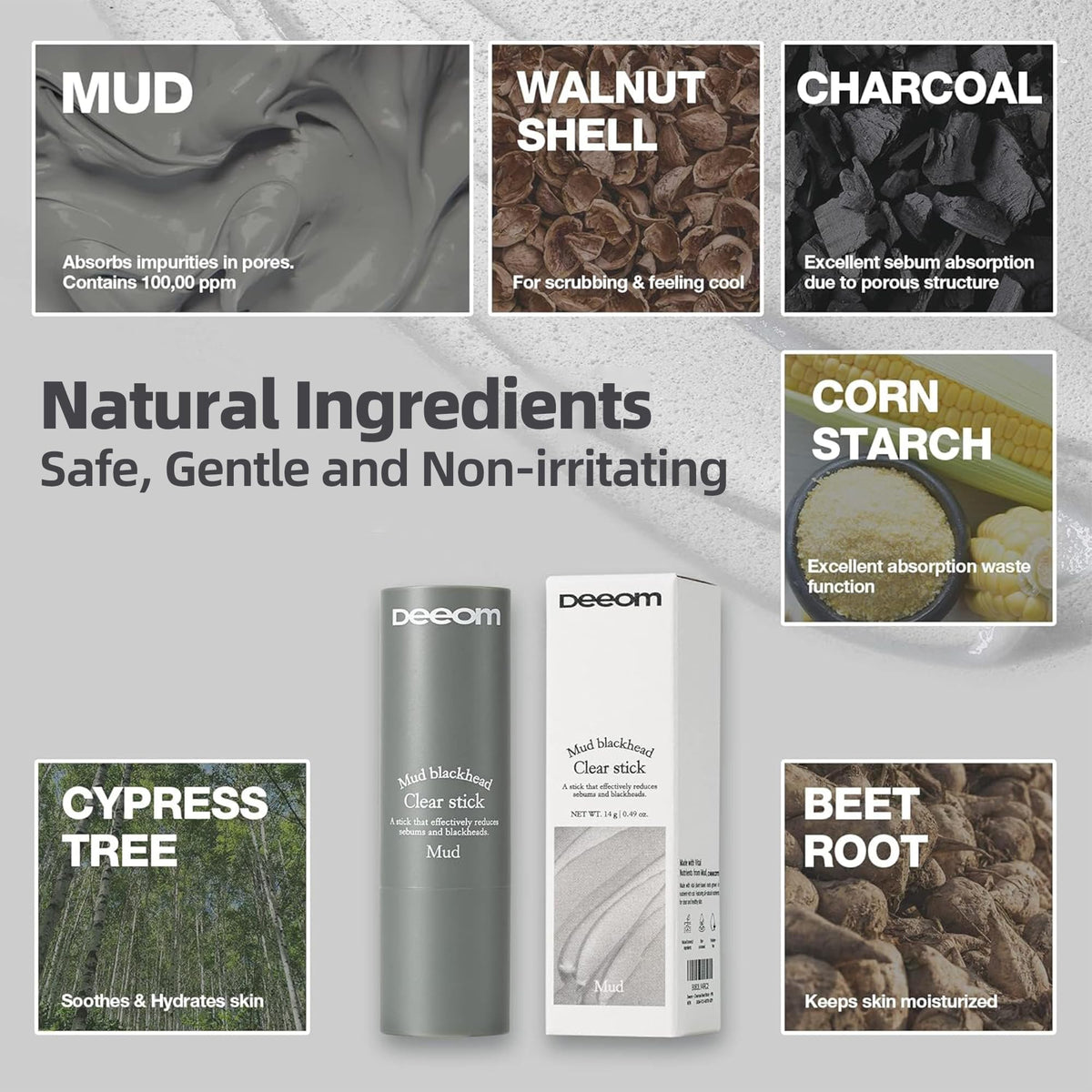 DEEOM Exfoliating Scrub Stick features natural formula for gentle use
