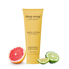 Deep Steep Grapefruit Bergamot lotion bottle front view for daily hydration