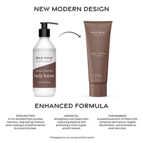 Deep Steep body-lotion-swirl displays creamy texture for silky skin.