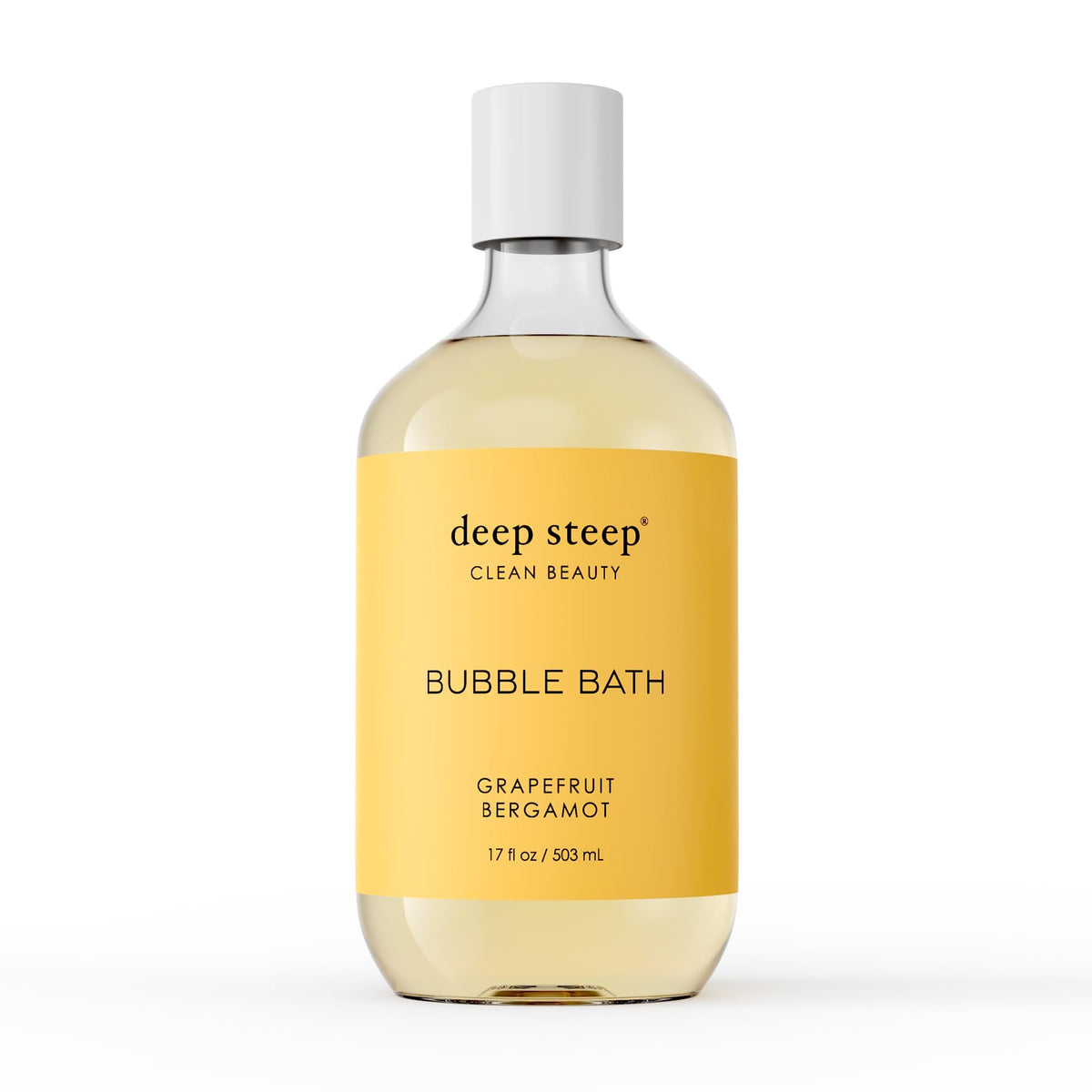 Deep Steep Grapefruit Bergamot Bubble Bath foam delivers a soothing, gentle cleanse.