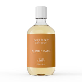 Deep Steep Honey Blossom Bubble Bath bottle ready for a soothing, calming soak.