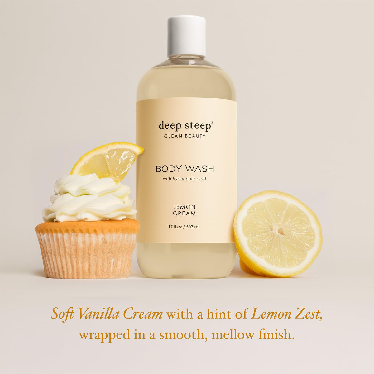 Deep Steep Lemon Cream Body Wash rich foam and lather in action