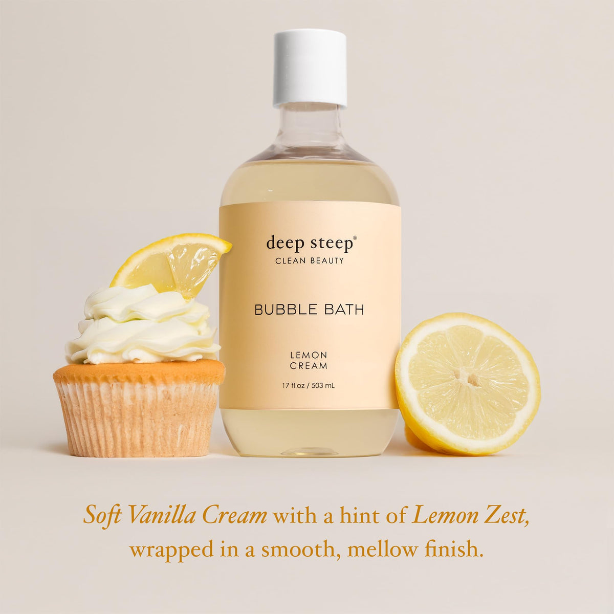 Shea butter visual in Deep Steep Lemon Cream Bubble Bath highlighting skin nourishment