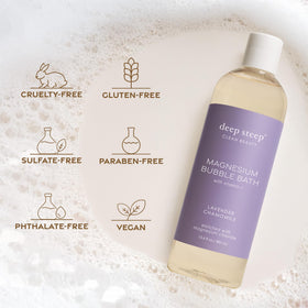 Vitamin C in Deep Steep Bubble Bath adds a refreshing, bright feel