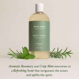Deep Steep Rosemary Mint bottle emphasizes hyaluronic acid hydration