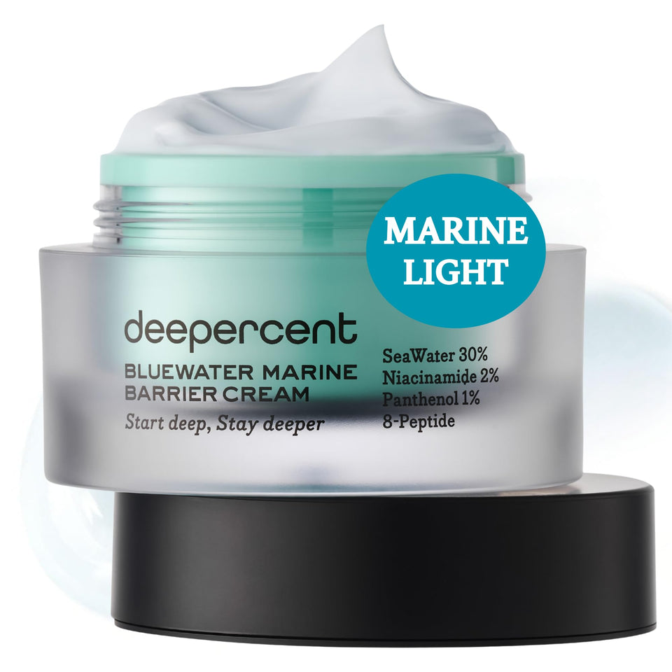 DEEPERCENT Korean Anti-Aging Cream jar shows featherweight gel-cream texture.