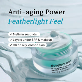 DEEPERCENT hyaluronic acid provides surface hydration across layers.