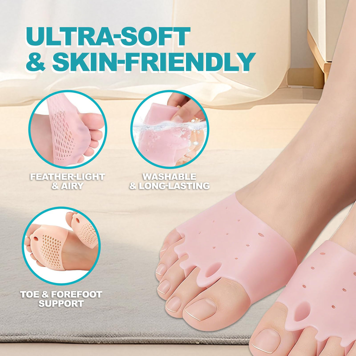 DeepWhale breathable toe separators with ventilation for cooler feet