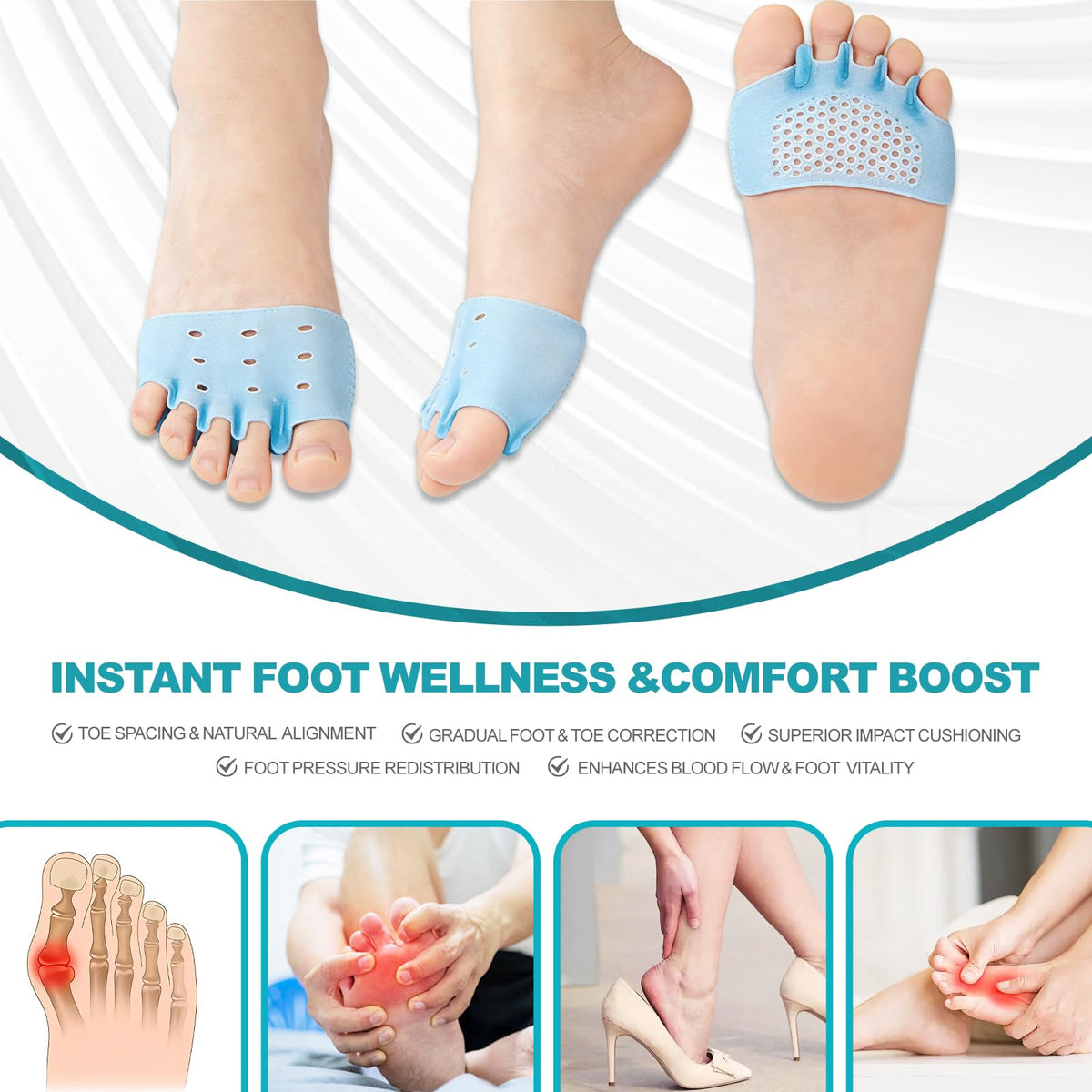 DeepWhale toe separators bunion-friendly design improves toe spacing