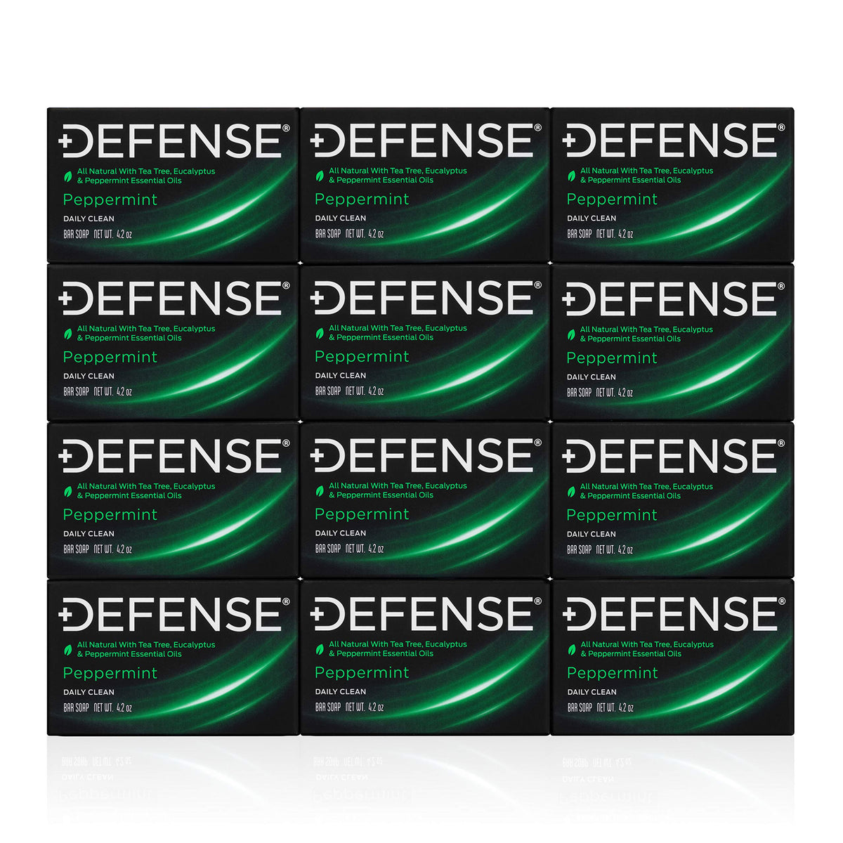 Defense Soap peppermint bar 12pk pack for athletes, refreshing cleanse