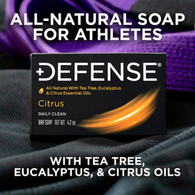 Defense Soap Citrus Bar crisp citrus scent revitalizes your post-workout routine