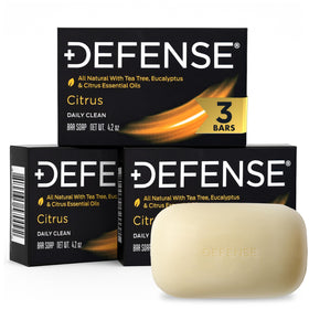 Defense Soap Citrus Bar foaming lather for a refreshing post-workout cleanse