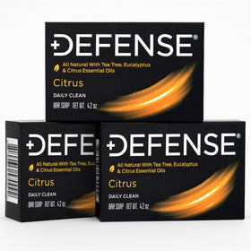 Defense Soap Citrus Bar provides deep cleansing without drying skin