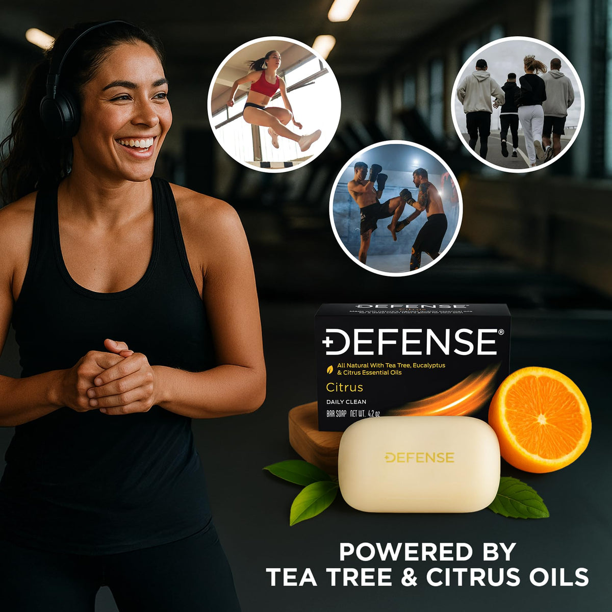 Defense Soap Citrus Bar natural ingredients provide odor control after activity