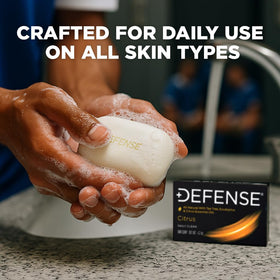 Defense Soap Citrus Bar triple milled formula delivers lasting, creamy lather