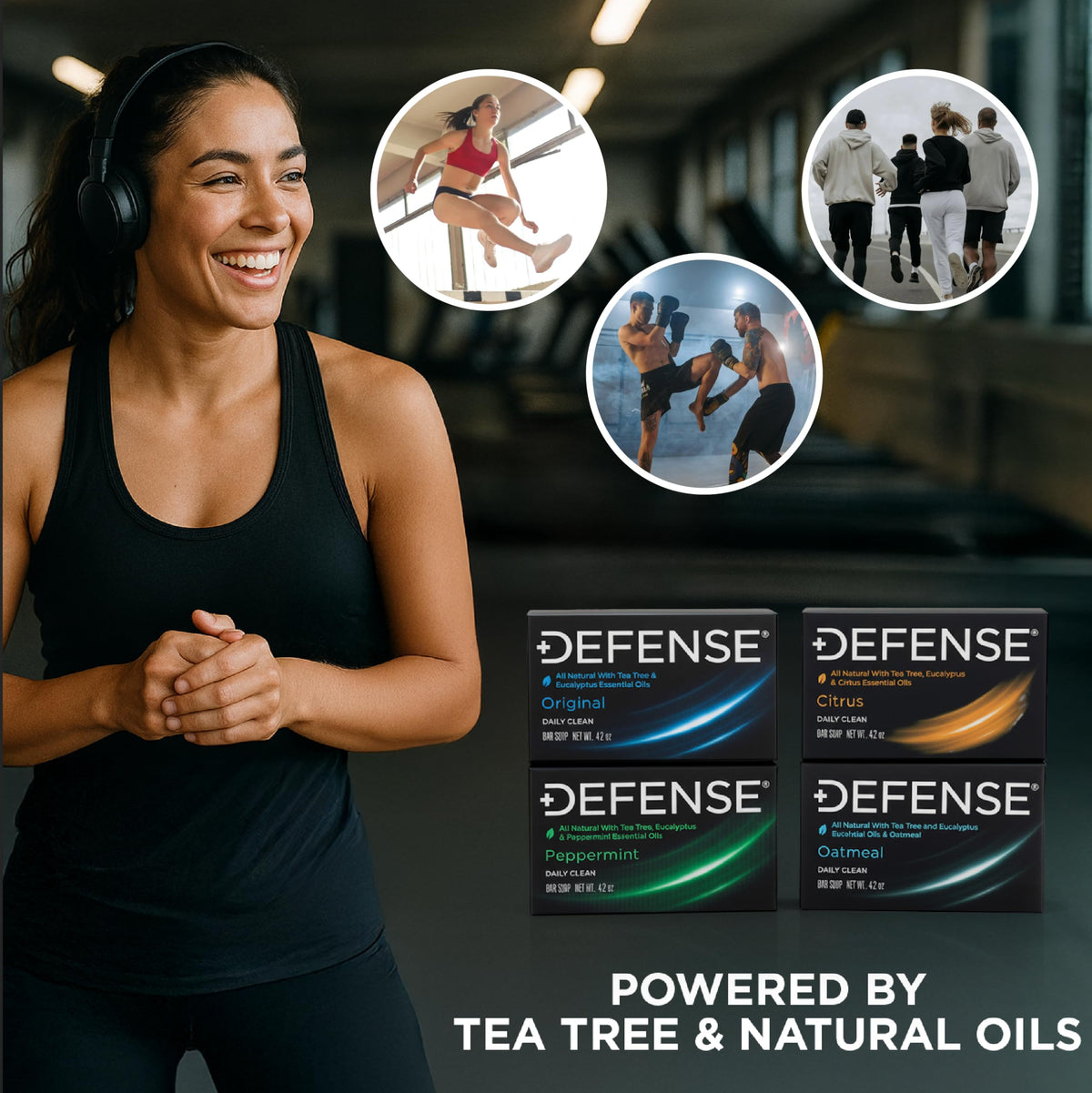 Gym bag Defense Soap 3-pack ready for on-the-go cleansing.