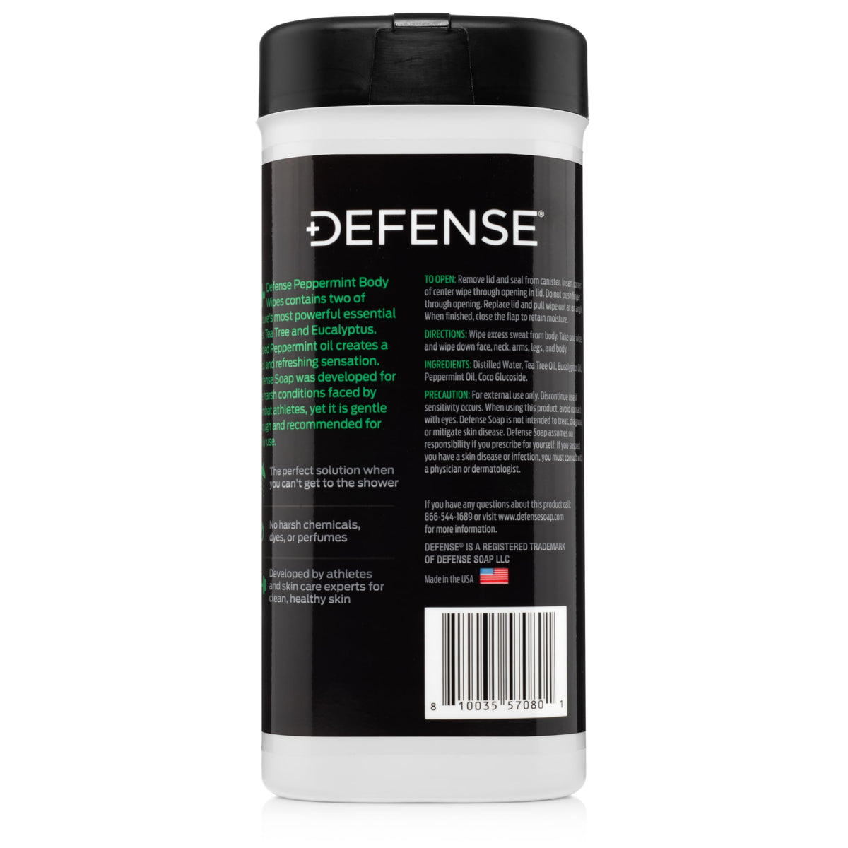 Defense Soap wipes with natural ingredients support clean, refreshed skin after workouts.