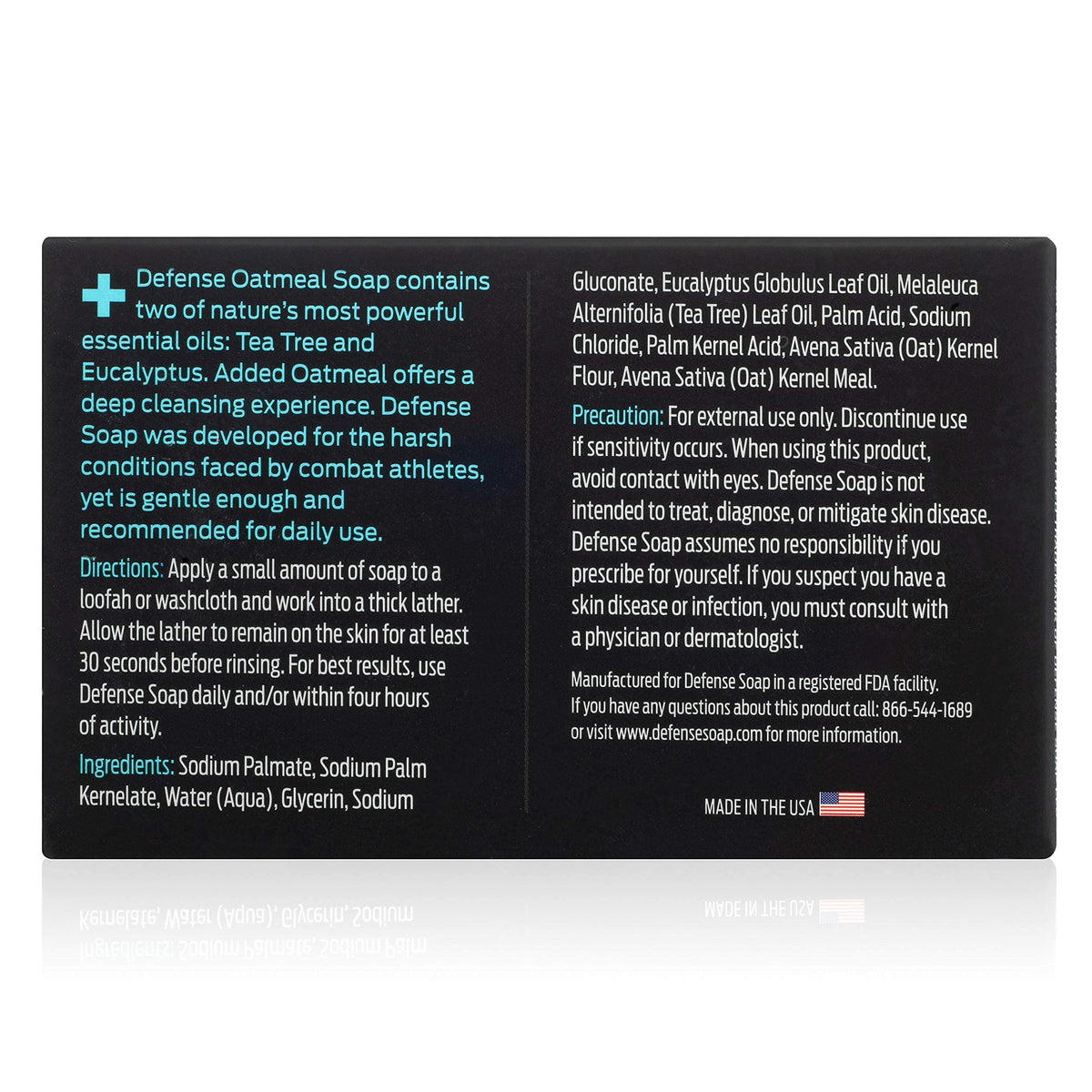 Defense Soap oatmeal bar texture detail conveys triple milled quality.