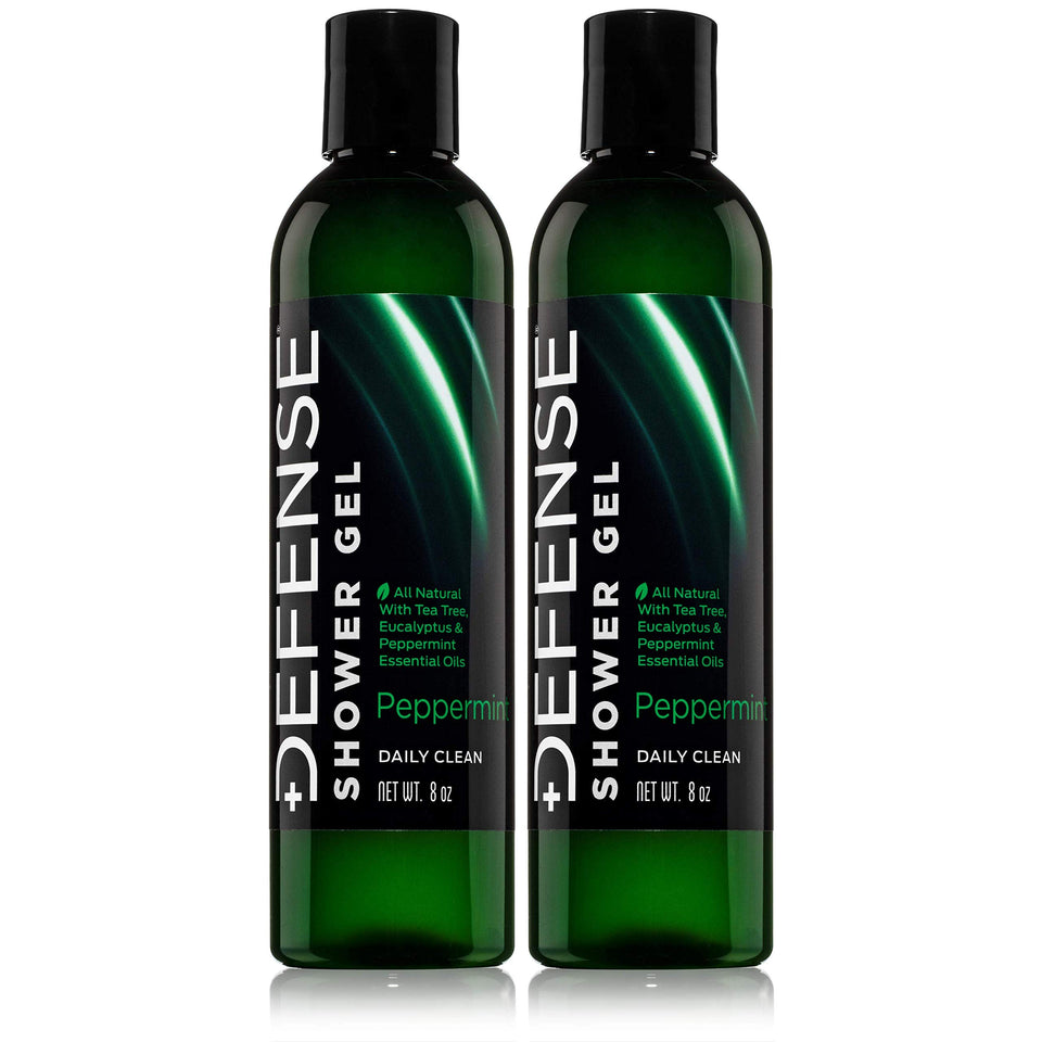 Defense Soap Peppermint Tea Tree Body Wash bottle front view for athlete cleansing