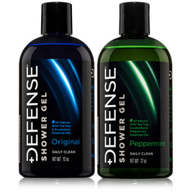 Defense Soap Tea Tree Body Wash Original bottle for post-workout cleansing and refreshment.