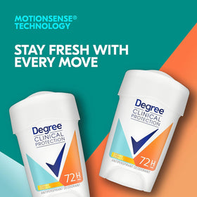 Degree anti-perspirant deodorant stick ideal for daily freshness and active days.