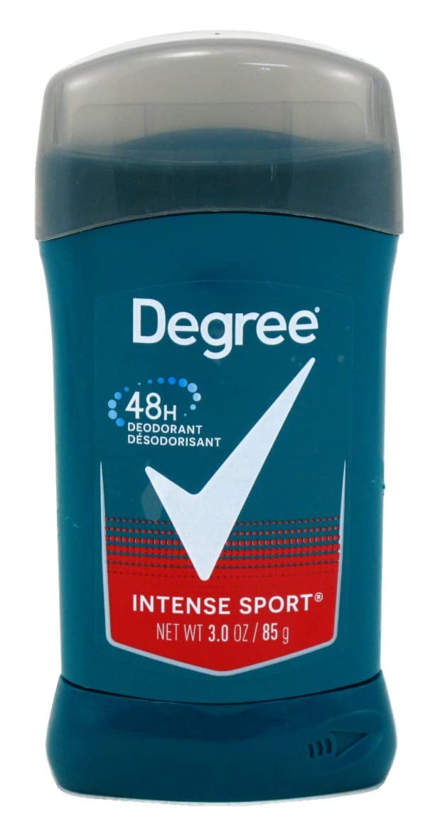 Degree Time Released Intense Sport deodorant stick close-up with sleek packaging for all-day freshness