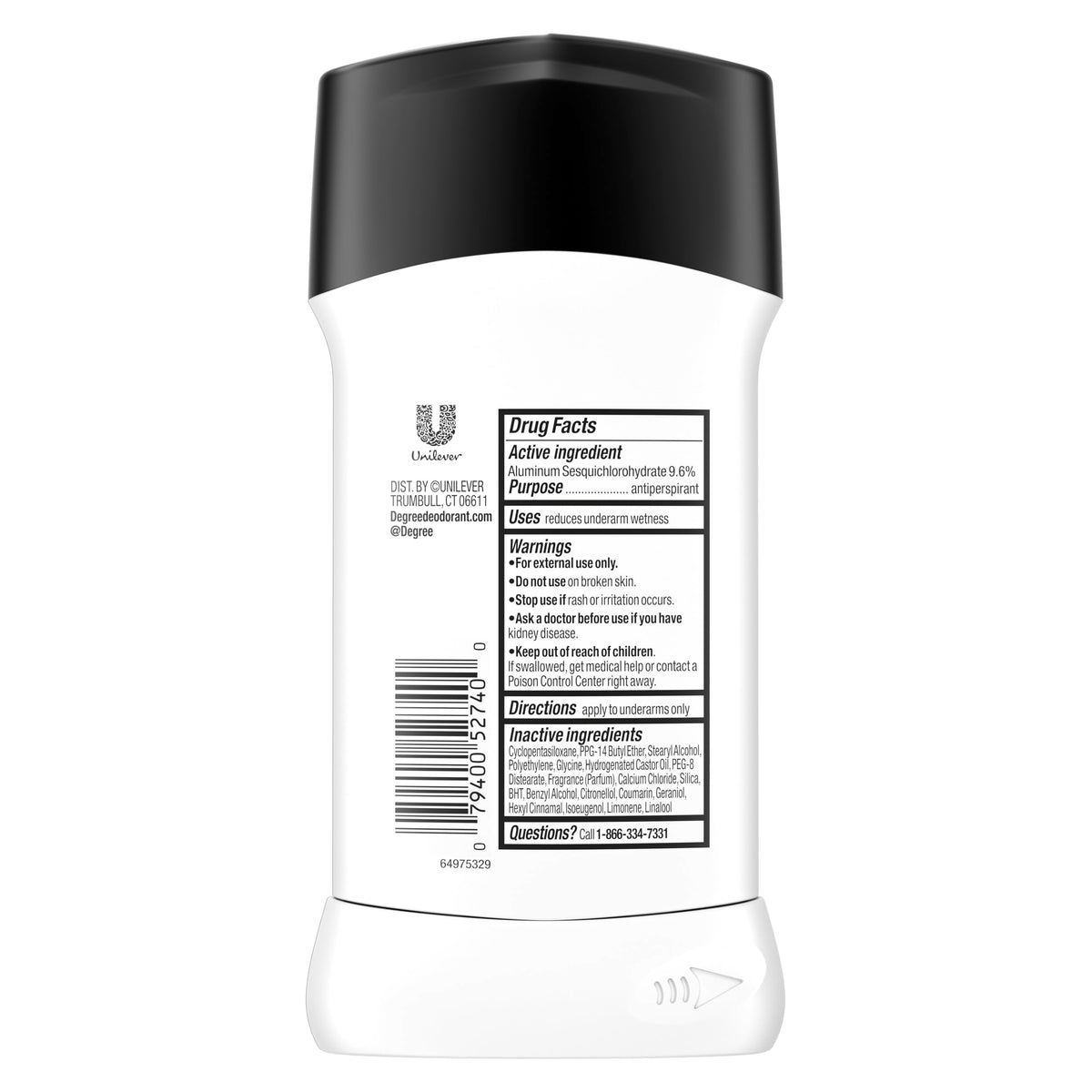Degree Men Cool Rush anti-perspirant stick for quick daily application.
