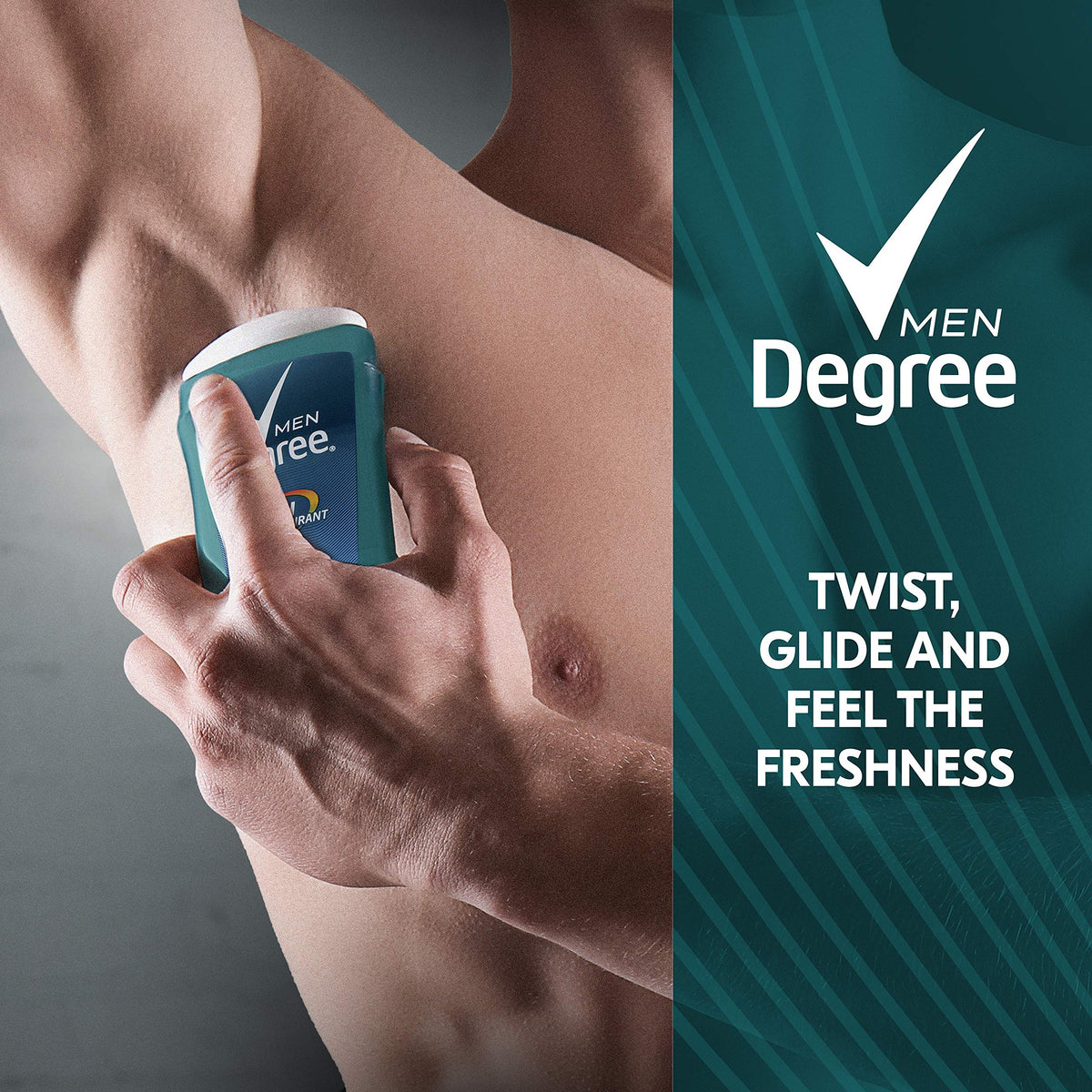 Six-pack Degree Men Cool Rush for bulk savings and daily use.