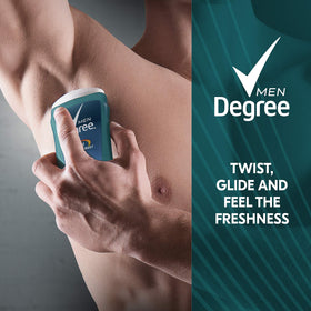 Six-pack Degree Men Cool Rush for bulk savings and daily use.