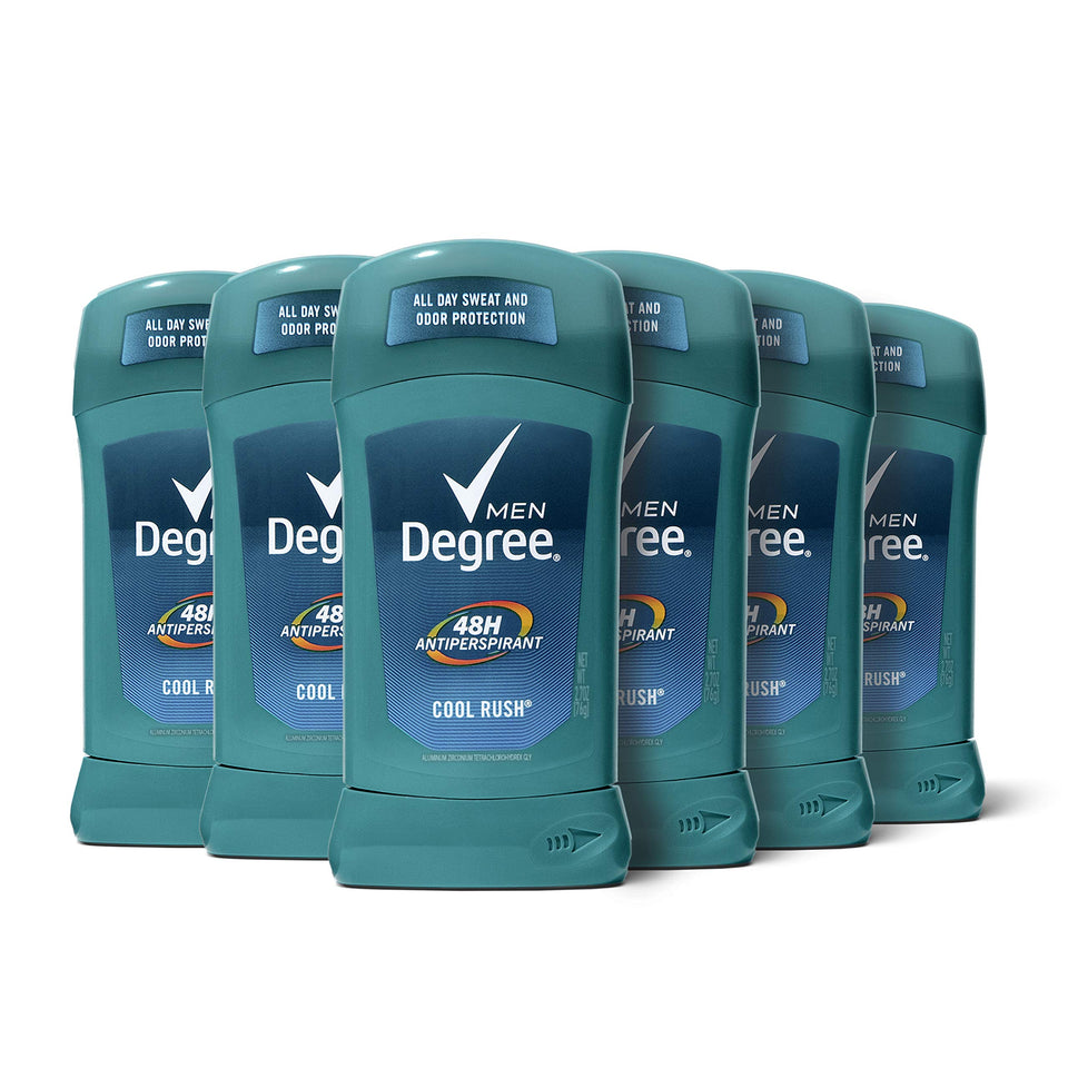 Degree Men Cool Rush stick close-up with smooth glide for easy application.
